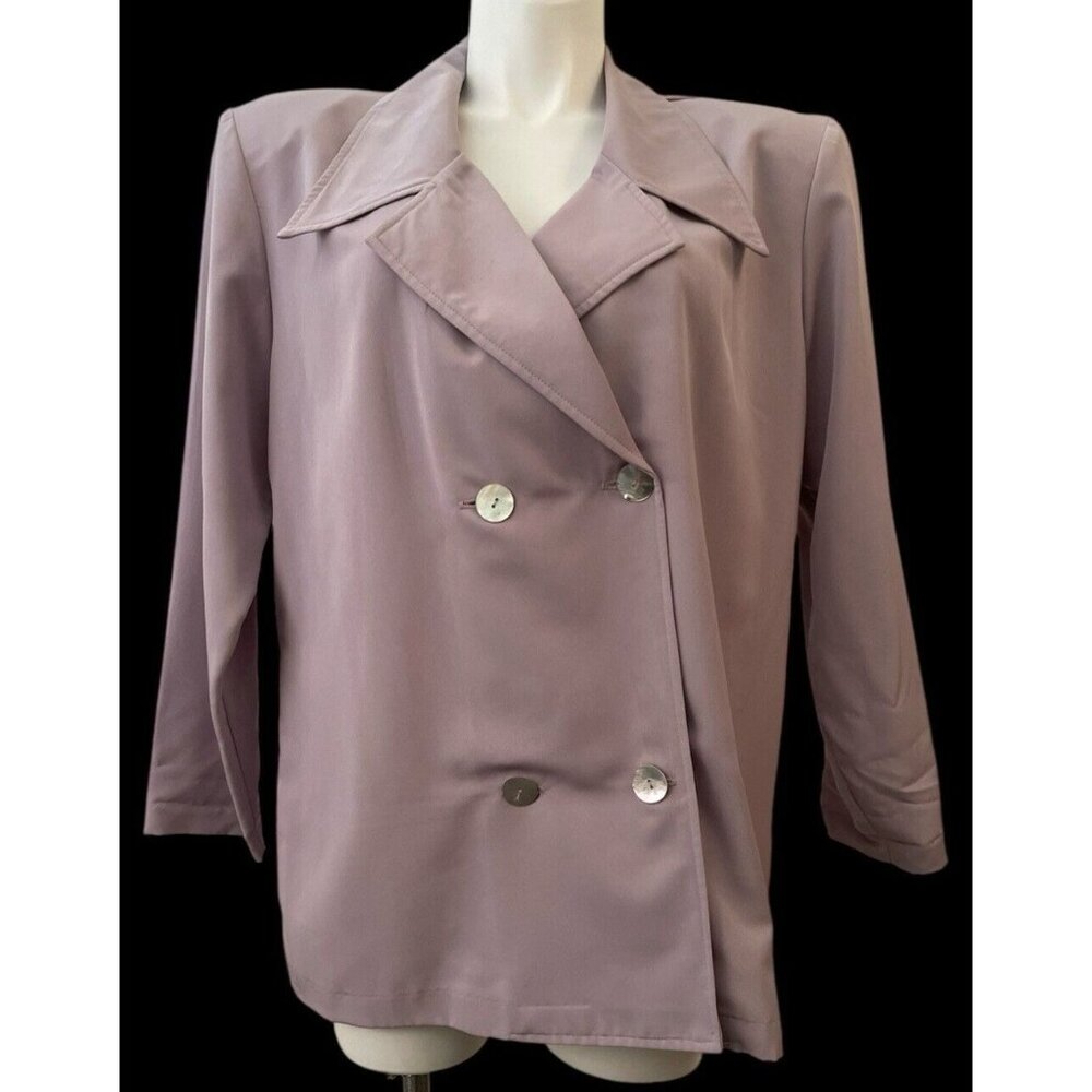 Avenue Collection PLUS 18/20 Lavender Double Breasted Blazer Office‎ Preppy USA